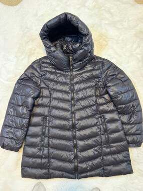 Point Zero Womens XXL 2X Gray Quilted Hooded Puffer Jacket Coat